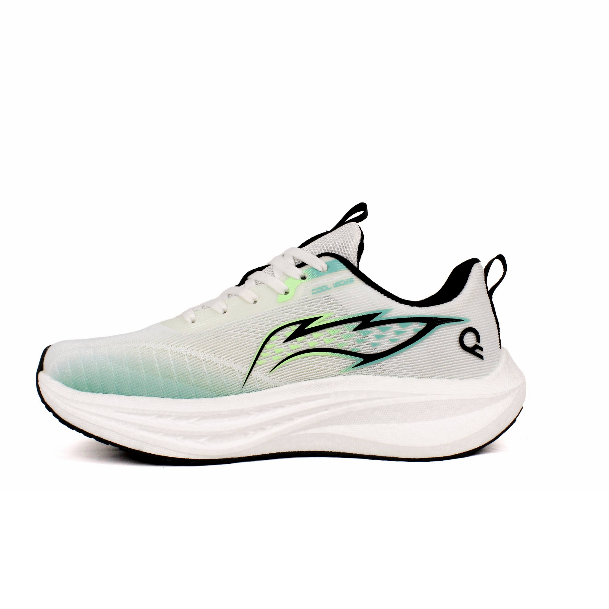 Light Weight CLT-1082 WHITE GREEN Running Shoes
