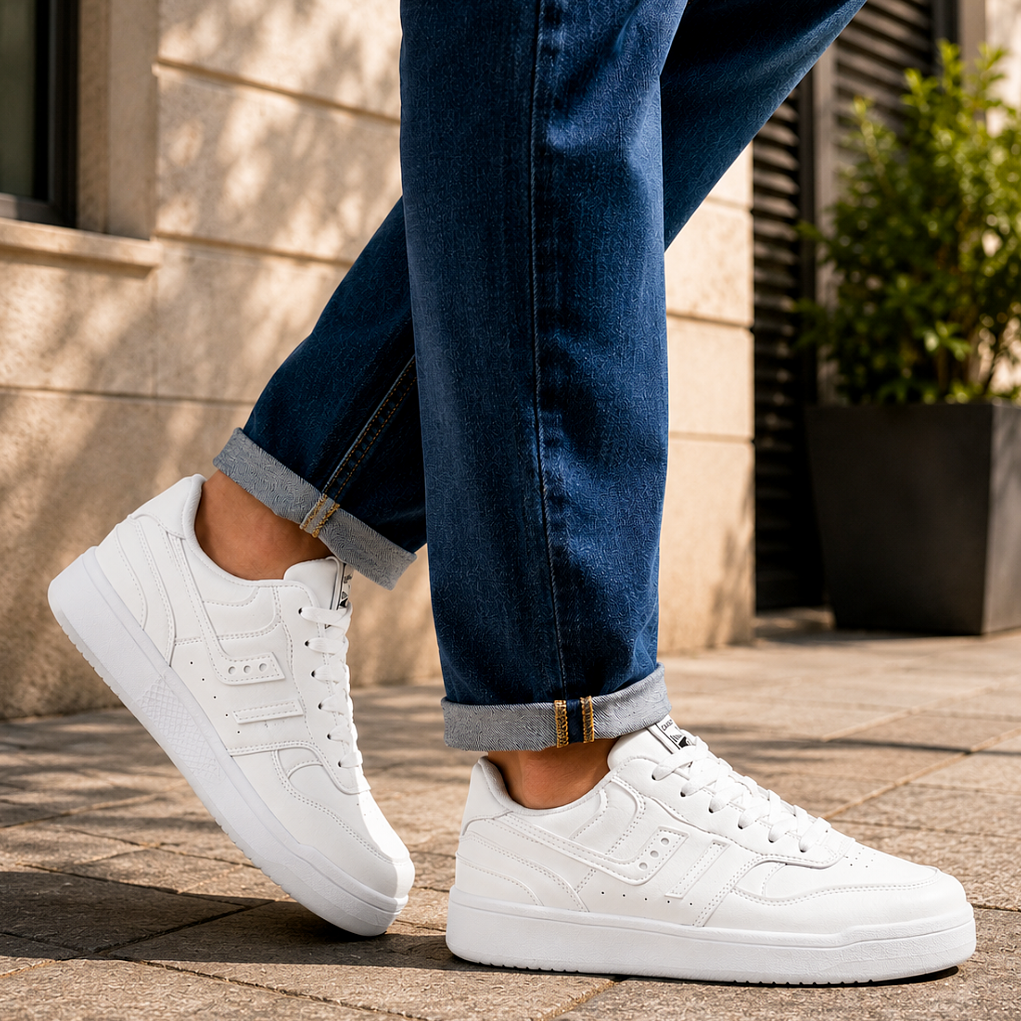 Light Weight CLT-6019 FULL WHITE Sneakers