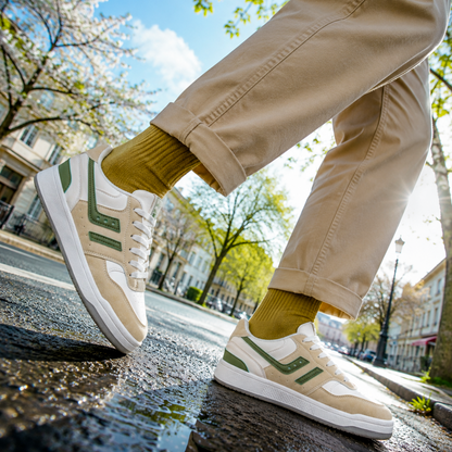 Light Weight CLT-6019 WHITE GREY GRN Sneakers