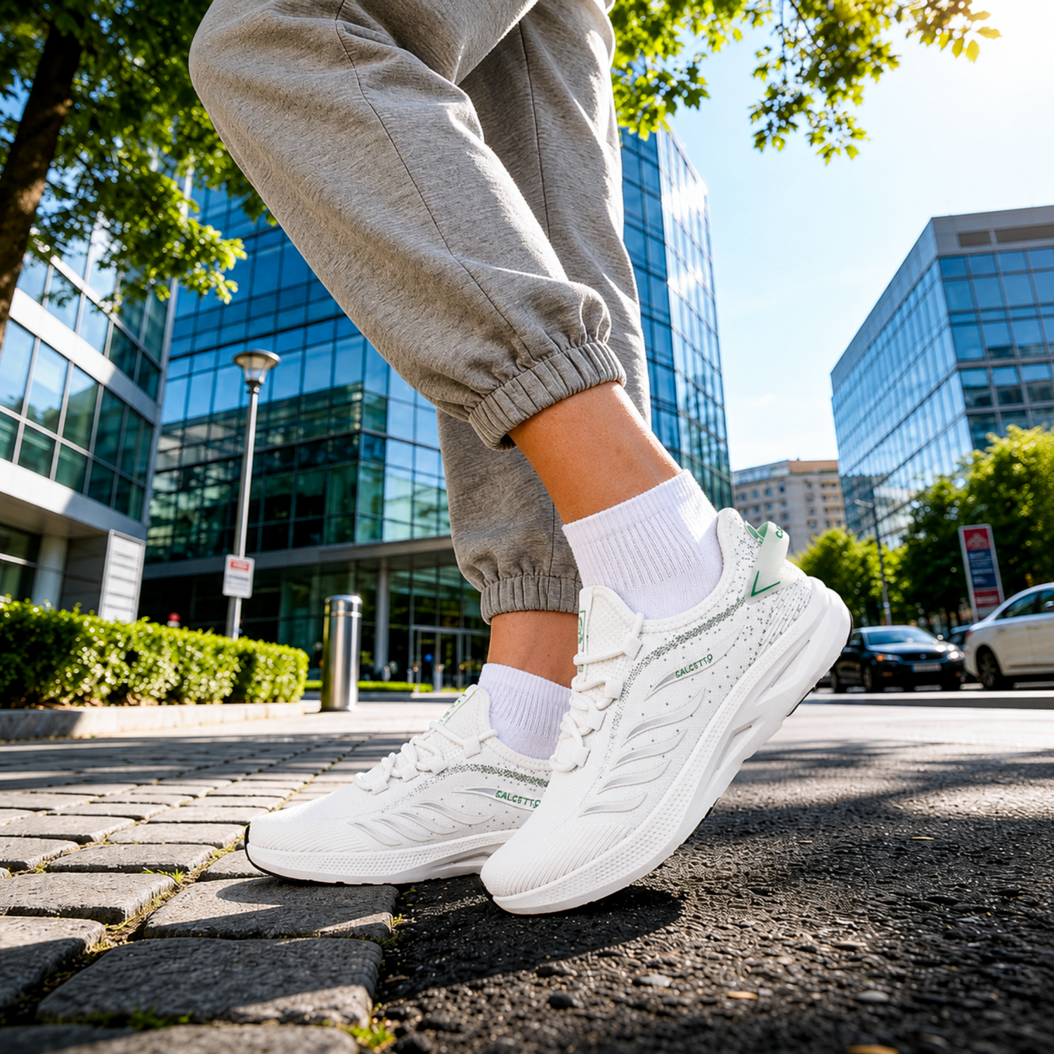 Light Weight CLT-1097 WHITE Running Shoes