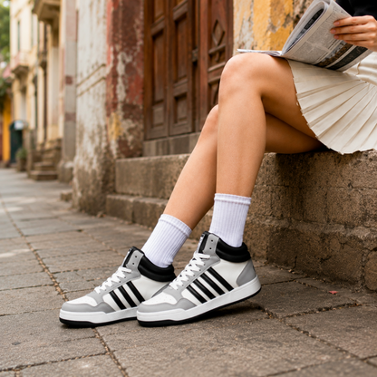 Light Weight CLT-9852 WHITE GREY BLK Running Shoes