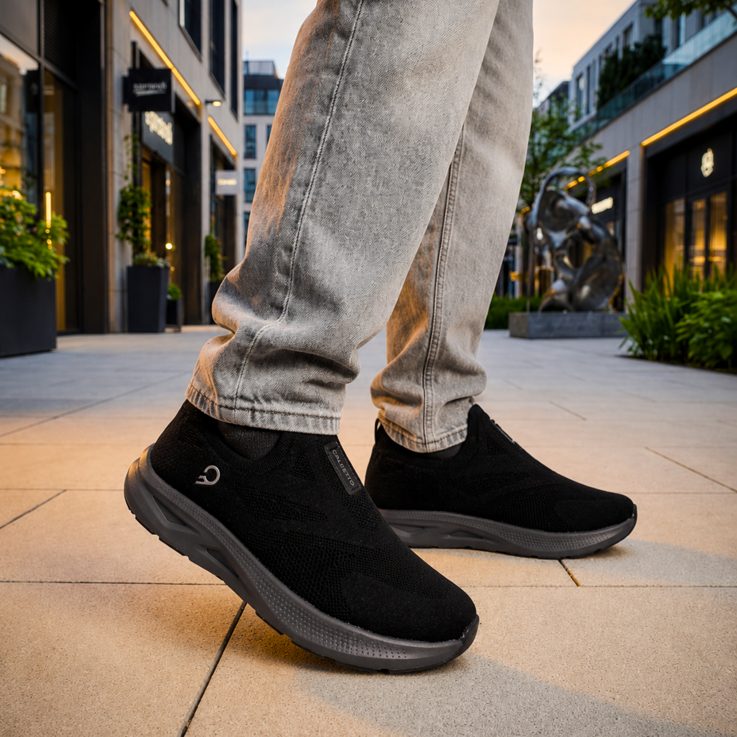 Light Weight CLT-2086 BLACK Running Shoes