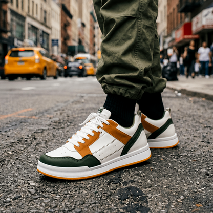 Light Weight CLT-6062 WHITE GREEN Sneakers