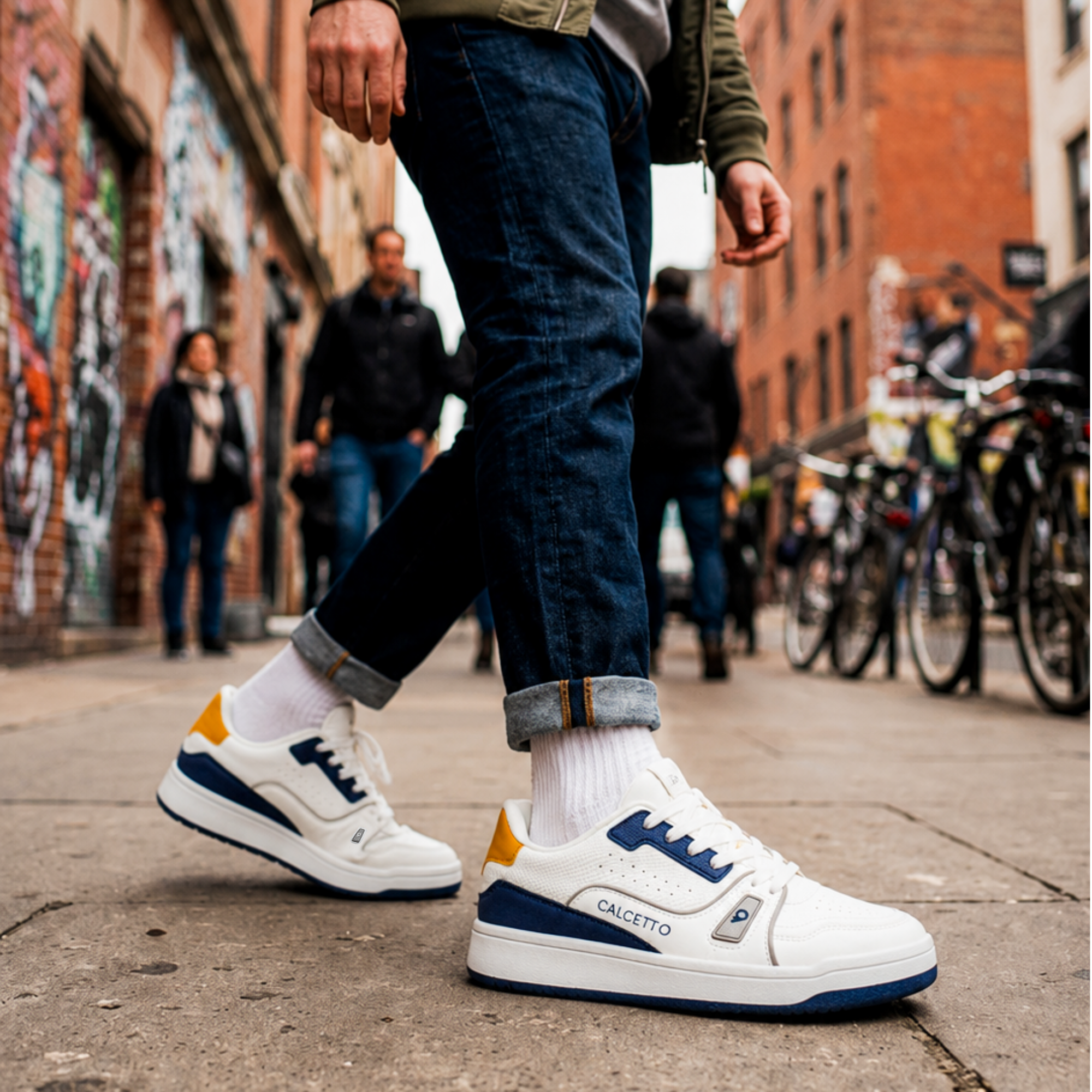 Light Weight CLT-6067 WHITE NAVY Sneakers