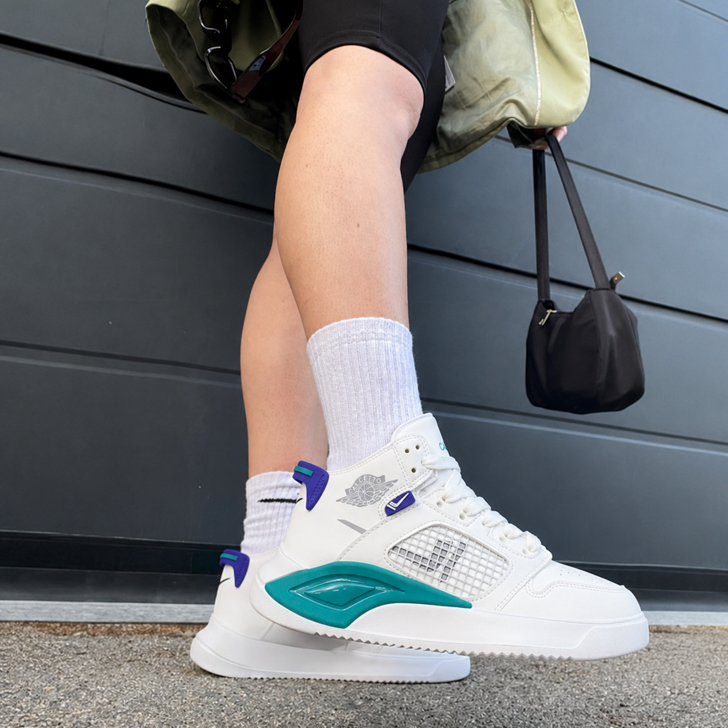 Women CLT-9831 Sneakers White S Green