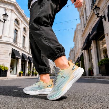 Light Weight CLT-9847 L GREY GREEN Running Shoes