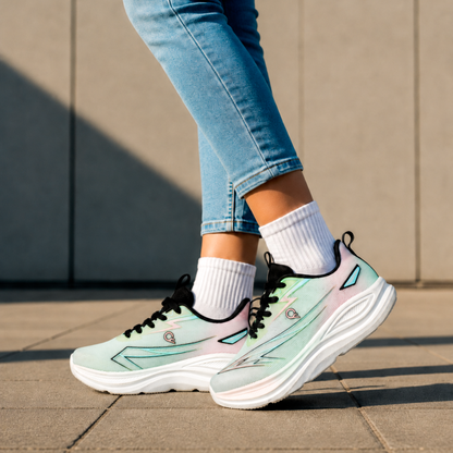 Light Weight CLT-9847 GREEN PINK Running Shoes