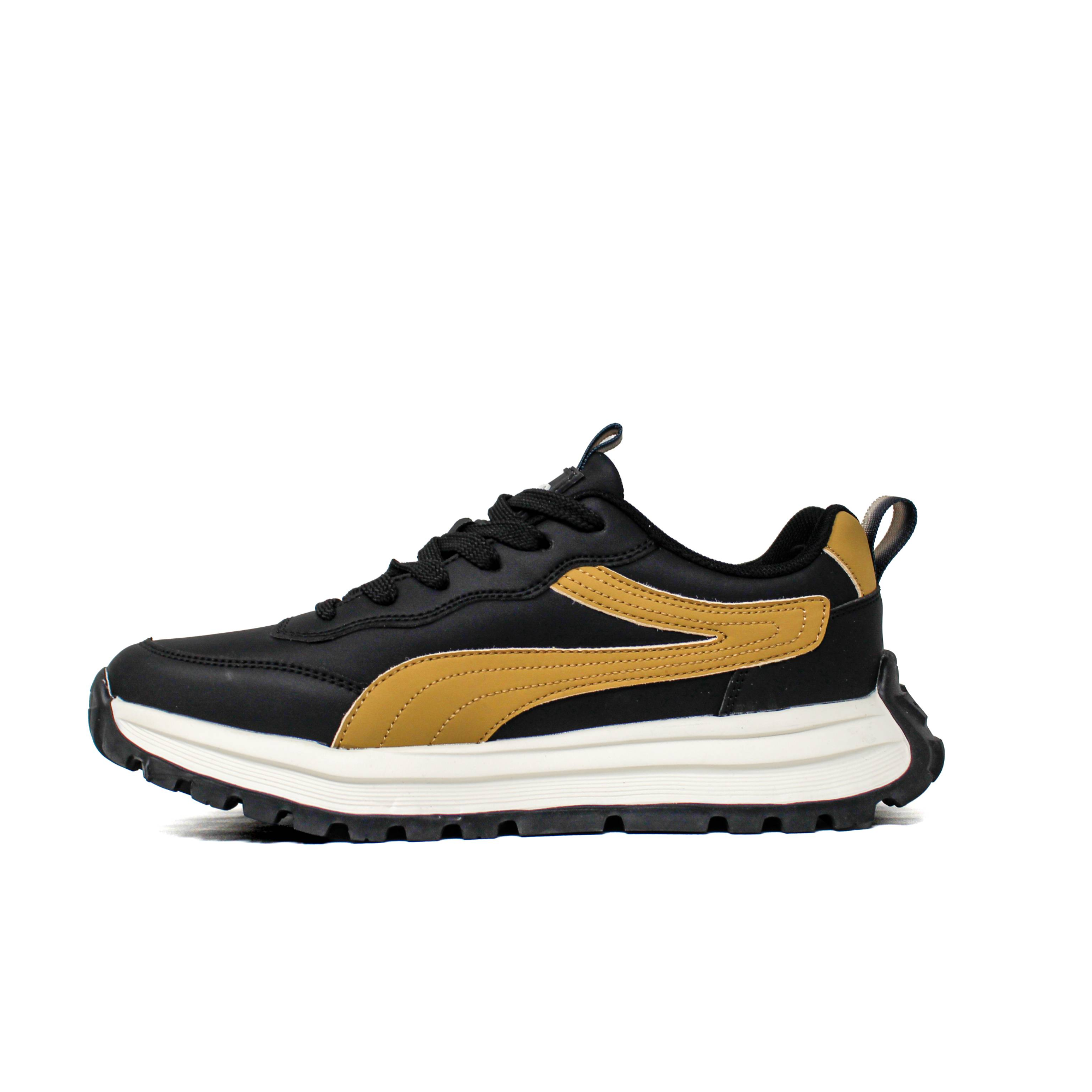 Light Weight CLT-1073 BLACK GOLD Running Shoes