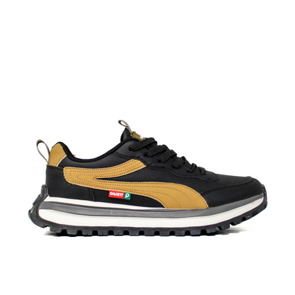 Light Weight CLT-1073 BLACK GOLD Running Shoes