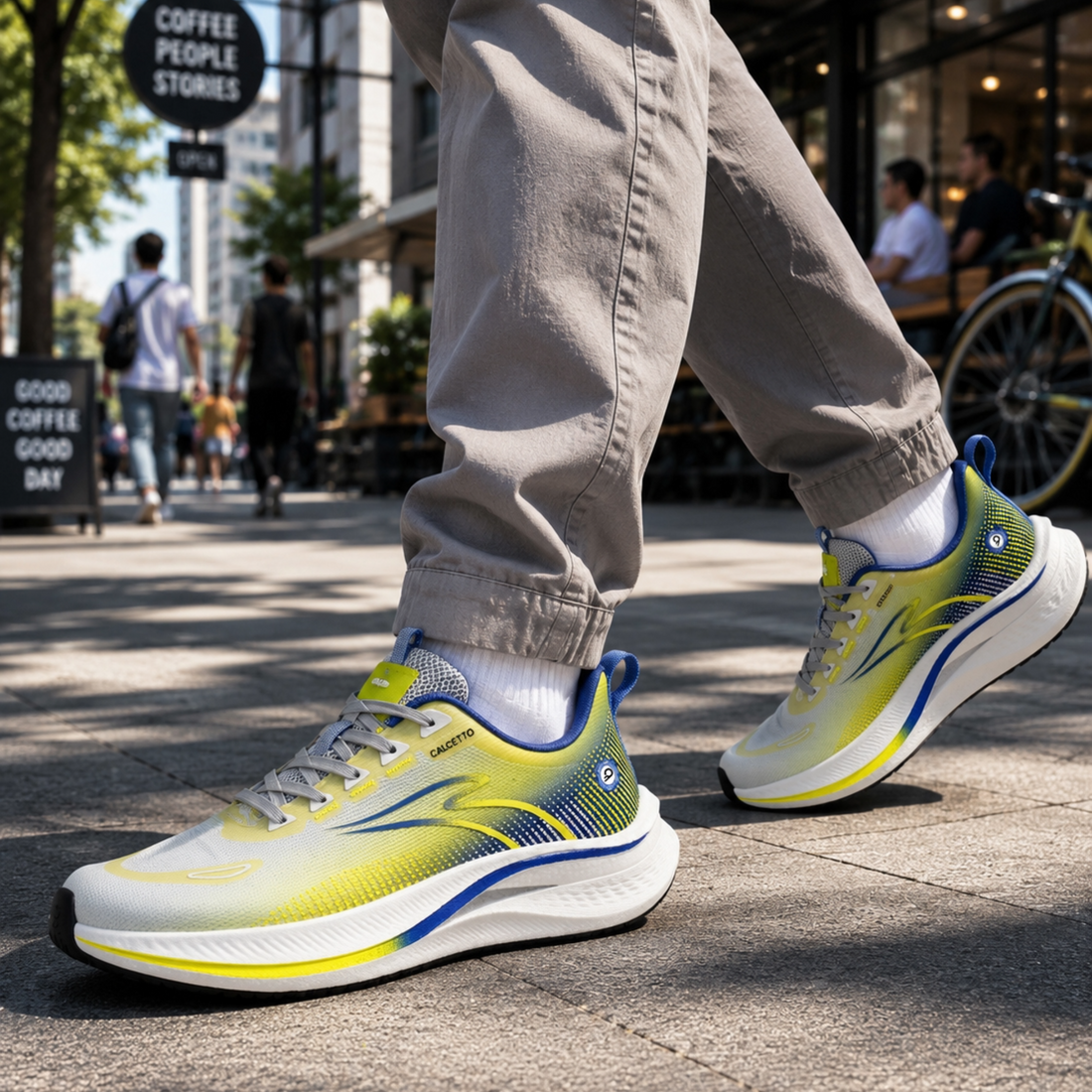 Light Weight CLT-1042 GREY LIME Running Shoes