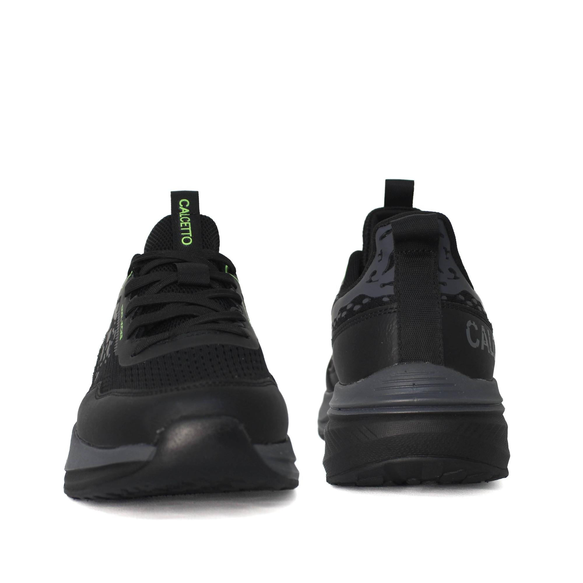 Light Weight CLT-1064_O BLACK LIME Running Shoes