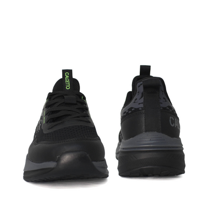 Light Weight CLT-1064_O BLACK LIME Running Shoes